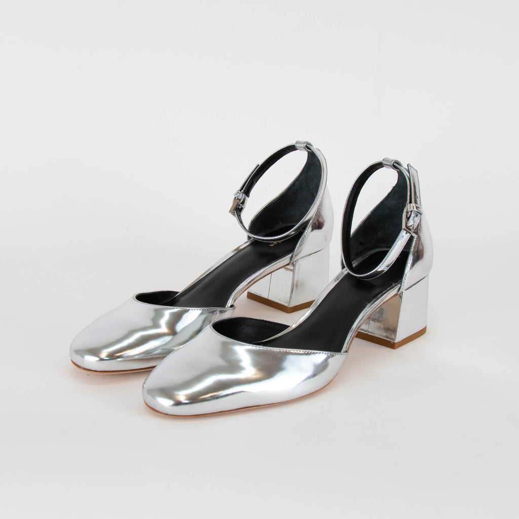 Silver closed toe shoes online