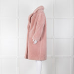 Meteo by Yves Salomon Pink Wool Oversized Teddy Coat