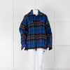 Anine Bing Blue Plaid Samone Oversized Shacket