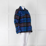 Anine Bing Blue Plaid Samone Oversized Shacket