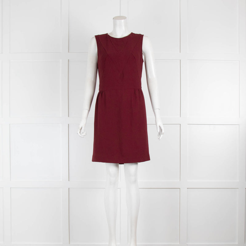 Sandro Burgundy Sleeveless Shift Dress