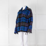 Anine Bing Blue Plaid Samone Oversized Shacket