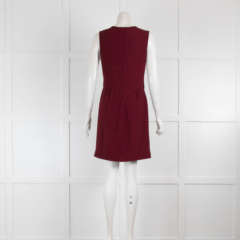 Sandro Burgundy Sleeveless Shift Dress