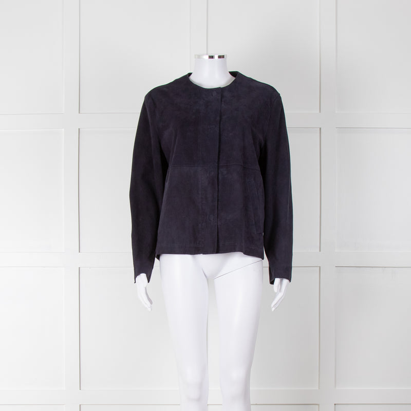 Weekend Max Mara Navy Blue Suede Jacket