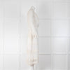 Zimmermann Cream Sheer Silk Dot Print Belted Maxi Dress