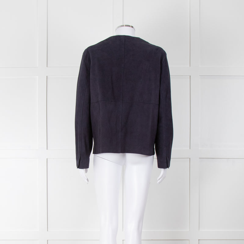 Weekend Max Mara Navy Blue Suede Jacket