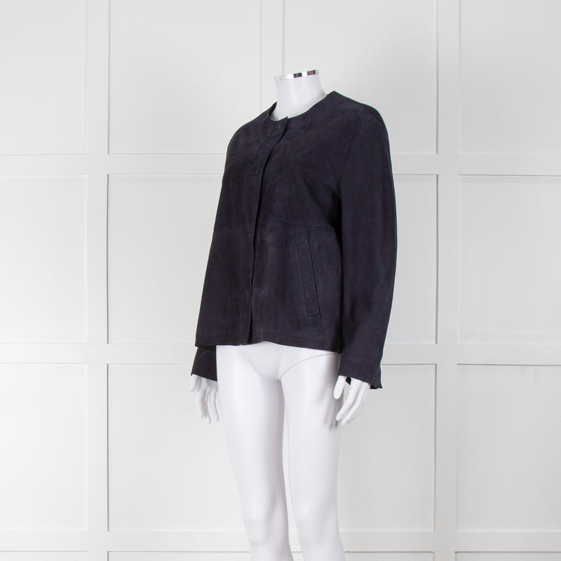 Weekend Max Mara Navy Blue Suede Jacket