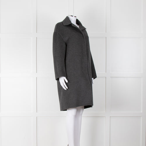 Prada Dark Grey Cashmere Angora Mix Unlined Coat