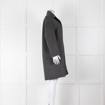 Prada Dark Grey Cashmere Angora Mix Unlined Coat