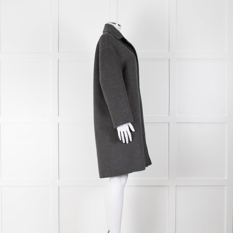 Prada Dark Grey Cashmere Angora Mix Unlined Coat