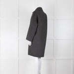 Prada Dark Grey Cashmere Angora Mix Unlined Coat