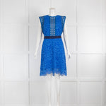 Sandro Blue Lace Sleeveless Dress with Elasticated Waist Band