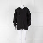 Raey Black Zip Up Hoodie with Pocket Seam Detailing