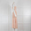 Sandro Light Pink Fine Knit Long Dress with Spaghetti Straps