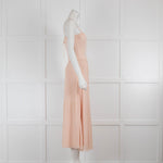 Sandro Light Pink Fine Knit Long Dress with Spaghetti Straps