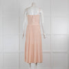 Sandro Light Pink Fine Knit Long Dress with Spaghetti Straps