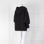 Raey Black Zip Up Hoodie with Pocket Seam Detailing