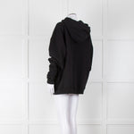 Raey Black Zip Up Hoodie with Pocket Seam Detailing