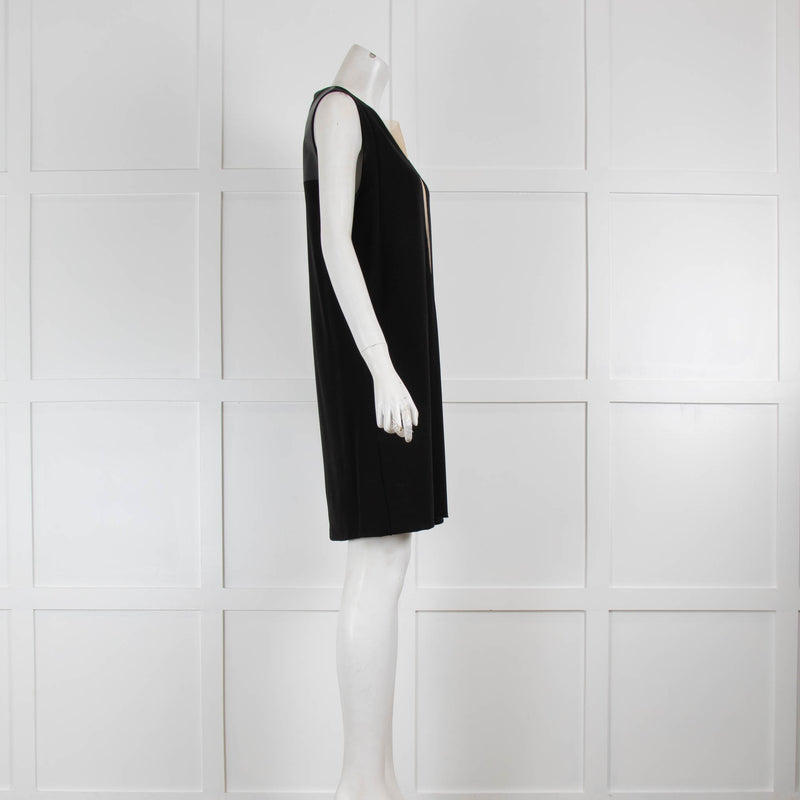 Pedro Laurenco Black Dress with Nude Net V  Neck