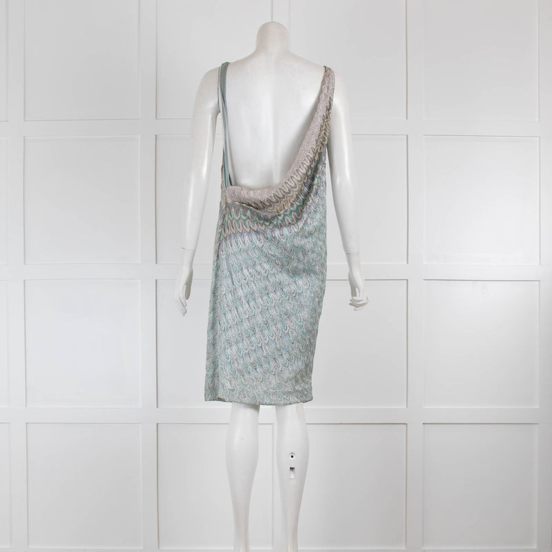 Missoni Pale Green Strappy Metallic Dress