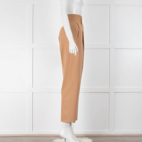 Marella Tan Front Pleat Trousers