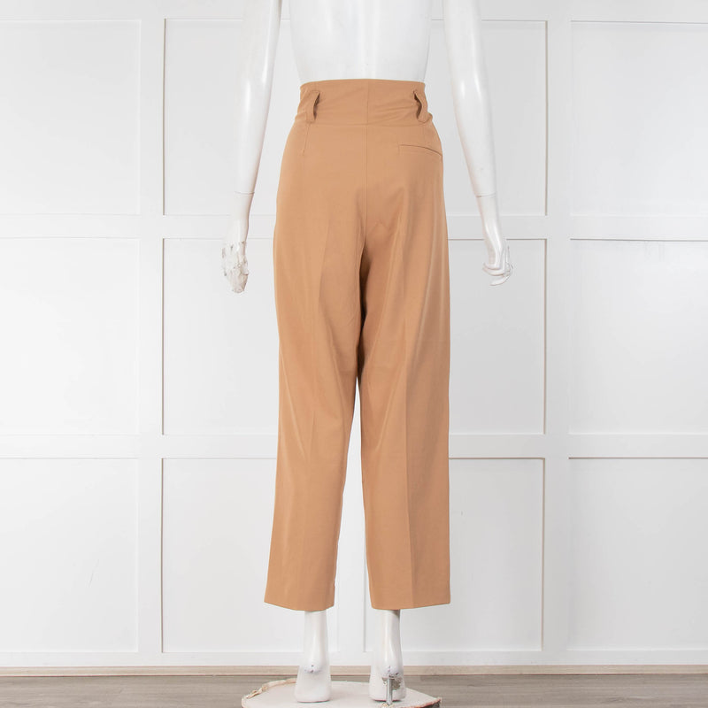 Marella Tan Front Pleat Trousers