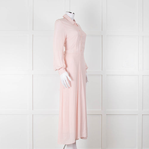 Claudie Pierlot Pale Rose Pink  Long Sleeve Midi Dress