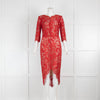 Lover Red Lace Knee Length Dress With Slip