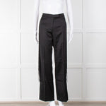 Alexander McQueen Black Wool Trousers With Fringing