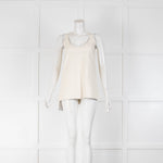 RAEY Ivory Plonge Leather Vest Top