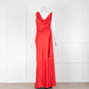 Staud Ashanti Red Rose Satin Maxi Dress