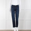 DL1961 Dark Blue Raw Hem Straight Leg Jeans