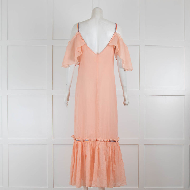 Pitusa Peach Cotton Maxi Dress