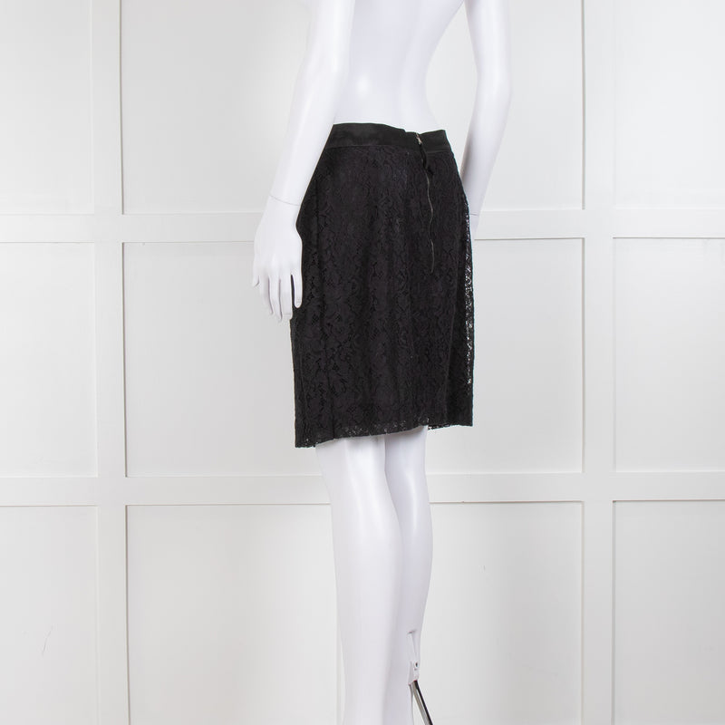 Dolce & Gabbana Black Lace Pencil Skirt