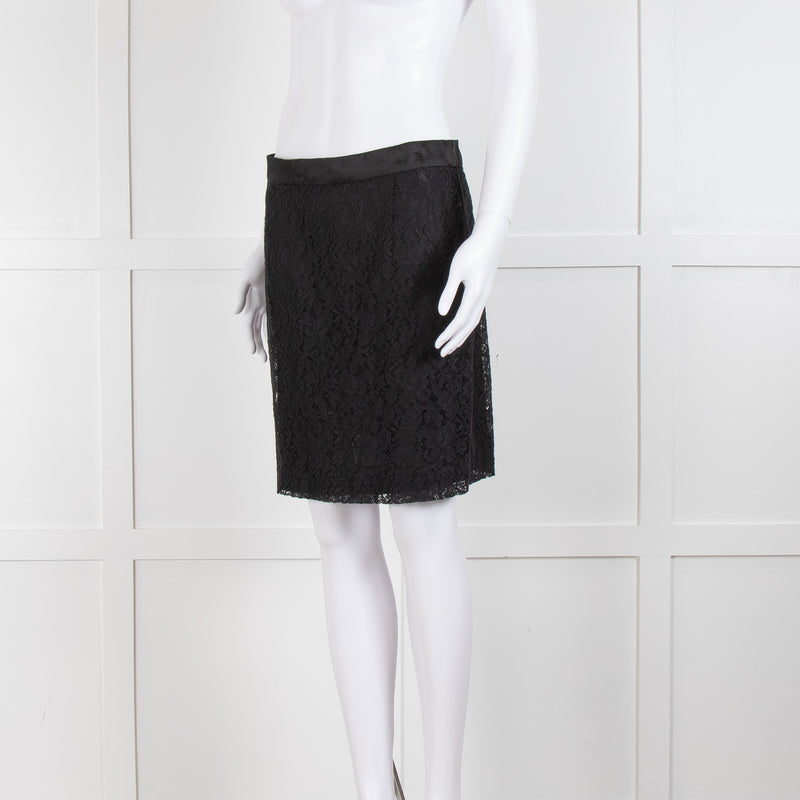 Dolce & Gabbana Black Lace Pencil Skirt