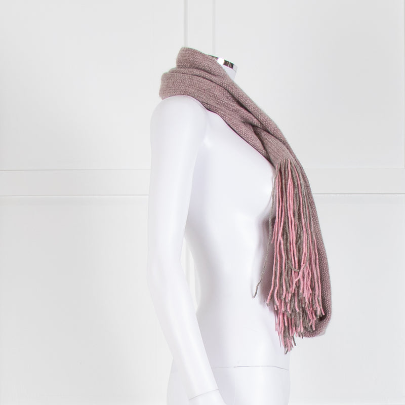 Brora Pink Cashmere Tassell Scarf