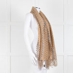 Missoni Grey And Yellow Muted Zig Zag Knit Scarf