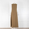 Asceno Khaki Green The Tallin Dress Viscose Crepe