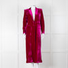 NRBY Fuchsia Pink Velvet Long Coat