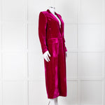 NRBY Fuchsia Pink Velvet Long Coat