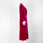 NRBY Fuchsia Pink Velvet Long Coat