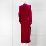 NRBY Fuchsia Pink Velvet Long Coat