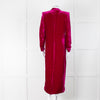 NRBY Fuchsia Pink Velvet Long Coat