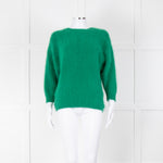 Ba&sh Green Angora Knot Back Sweater