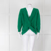 Ba&sh Green Angora Knot Back Sweater