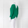 Ba&sh Green Angora Knot Back Sweater