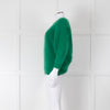 Ba&sh Green Angora Knot Back Sweater