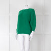 Ba&sh Green Angora Knot Back Sweater