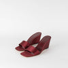 Staud Burgundy Satin Wedge Mules