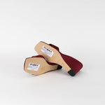 Staud Burgundy Satin Wedge Mules